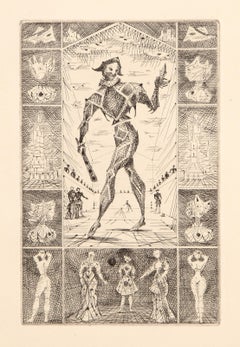 Le Taureau Blanc Plate XIII, Surrealist Etching by Lucien Coutaud