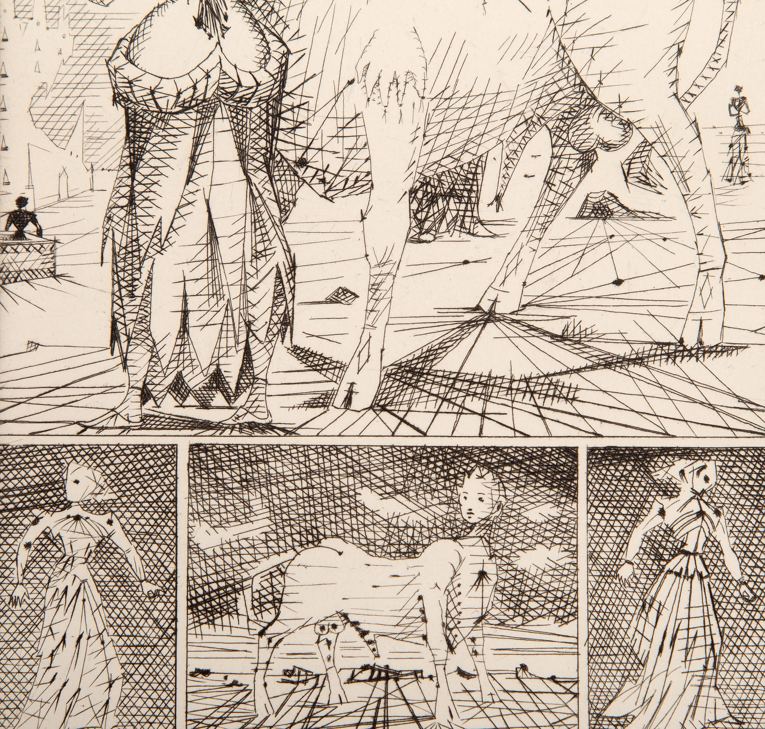 Le Taureau Blanc V, Surrealist Etching by Lucien Coutaud For Sale 2