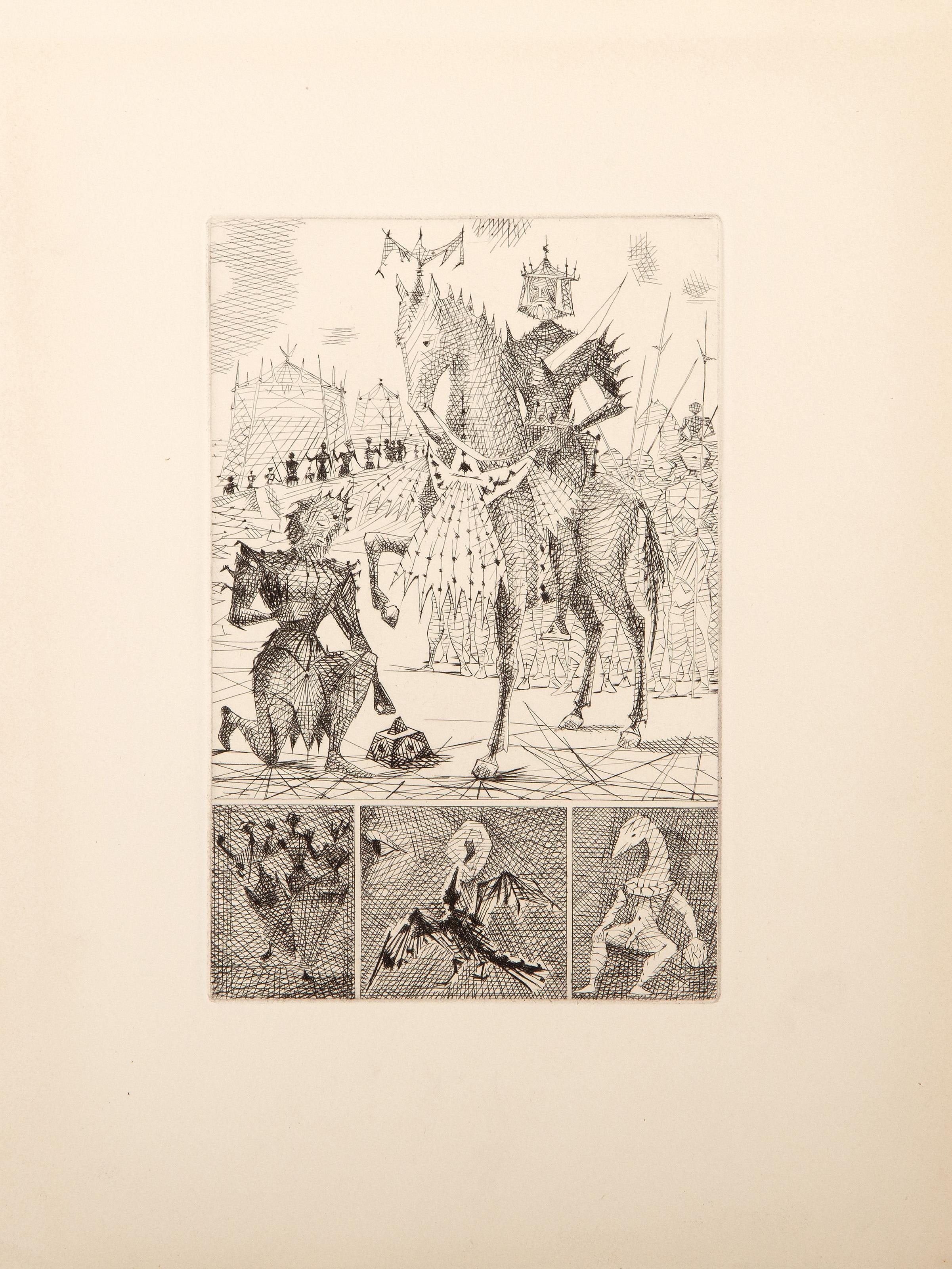 Le Taureau Blanc VI, Surrealist Etching by Lucien Coutaud For Sale 3