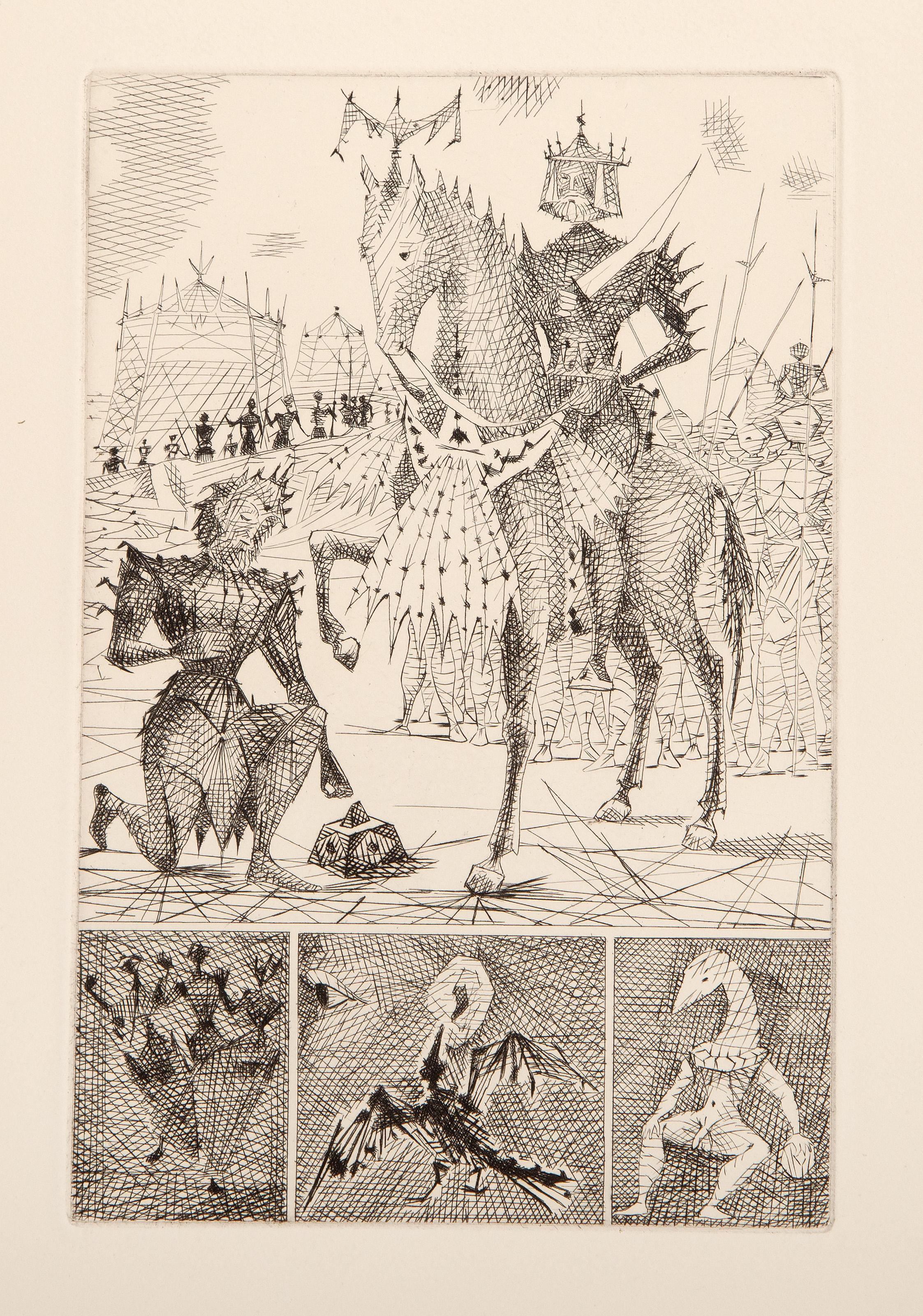 Lucien Coutaud, French (1904 - 1977) -  Le Taureau Blanc VI, Year: 1957, Medium: Etching, Image Size: 7.75 x 5 inches, Size: 13 x 10 in. (33.02 x 25.4 cm), Description: From the collection of the late Larry Saphire.