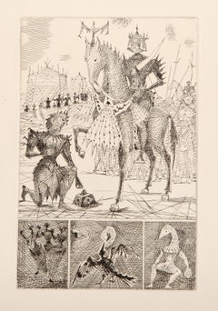 Le Taureau Blanc VI, Surrealist Etching by Lucien Coutaud
