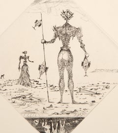Personage Marie, Surrealist Etching by Lucien Coutaud