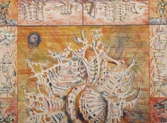 Visage Nocturne I, Aguafuerte surrealista de Lucien Coutaud