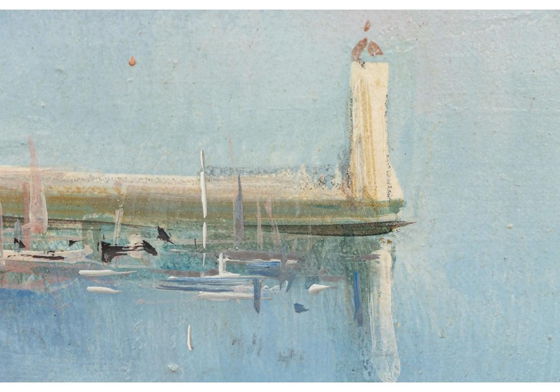 20ième siècle Lucien DeLarue (français, 1927 - 2011) huile sur toile Baulien French Riviera en vente