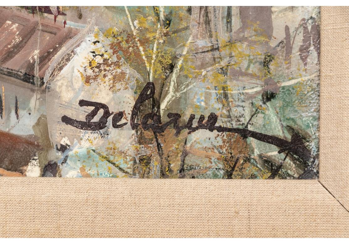 Toile Lucien DeLarue (français, 1927 - 2011) huile sur toile Baulien French Riviera en vente