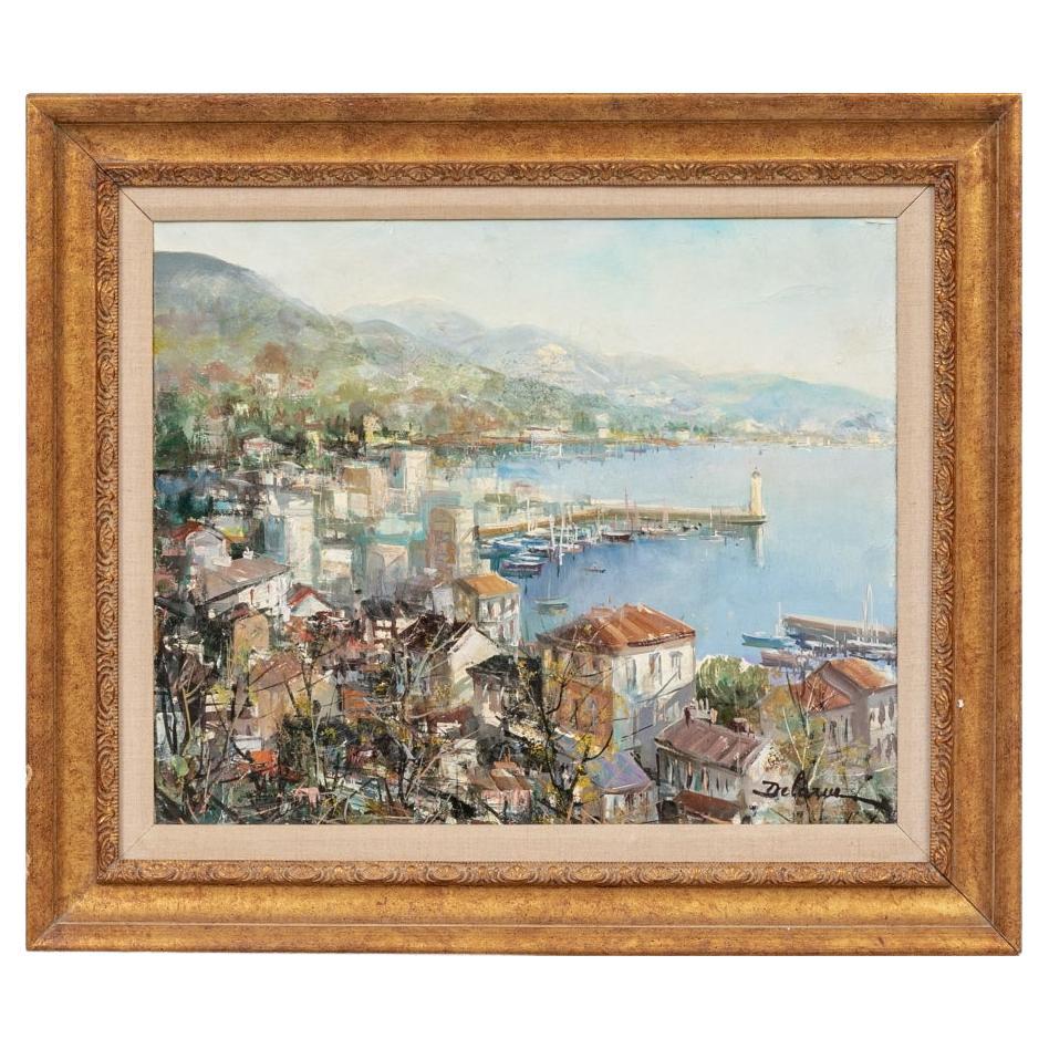 Lucien Delarue (francese, 1927 - 2011) Olio su tela Baulien Costa Azzurra