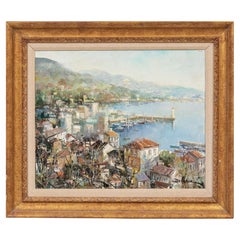 Lucien Delarue (francese, 1927 - 2011) Olio su tela Baulien Costa Azzurra