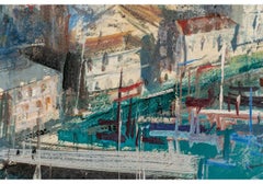 Lucien Delarue 'Francés, 1927 - 2011' Óleo sobre lienzo Escena costera francesa