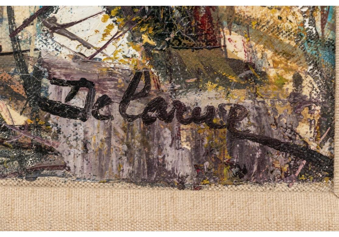 Huile sur toile française, François DeLarue, 1927 - 2011 Bon état - En vente à Bridgeport, CT