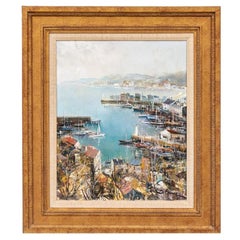 Lucien DeLarue 'French, 1927 - 2011' Oil on Canvas French Harbor Scene
