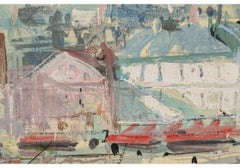 Lucien DeLarue, Französisch, 1927 - 2011, Öl auf Leinwand, Französische Hafenszene in Paris, Ölgemälde