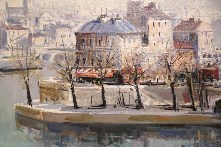 Lucien Delarue Framed Oil on Canvas Painting "L'Ile