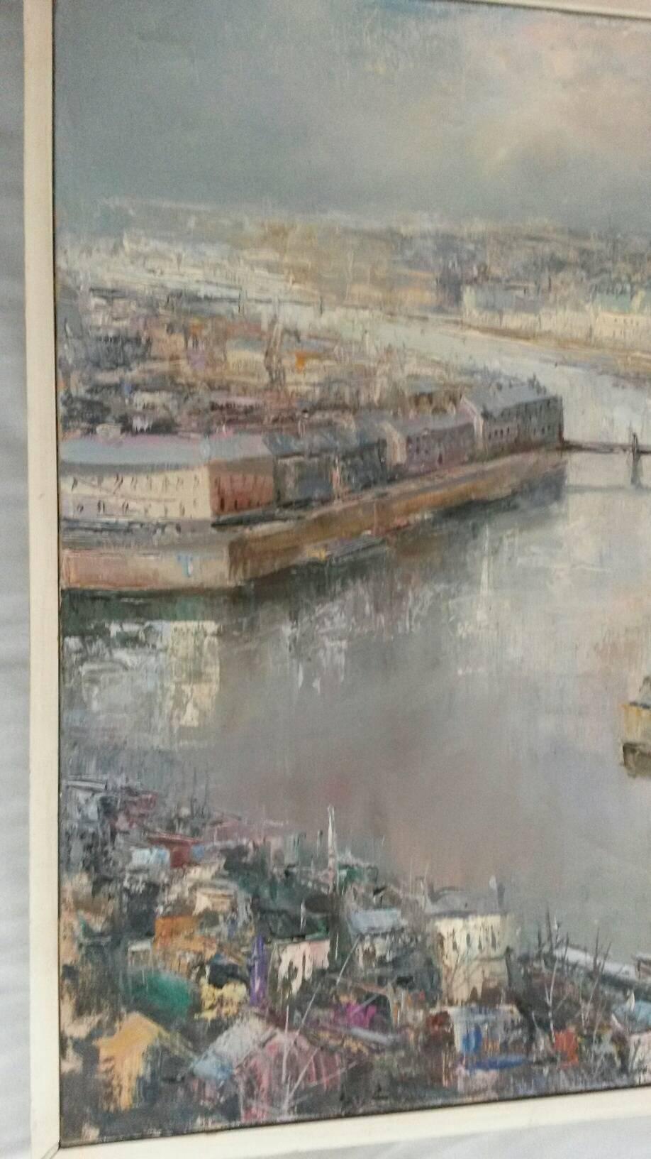 Oil on canvas signed by Lucien Delarue famous for his Parisian landscapes .
It shows an aerial view of Paris by 1860, the left bank To be Gauche and the Ile Saint Louis .

In a very good general condition .with frame.

Dimensions : 
With frame 73 cm