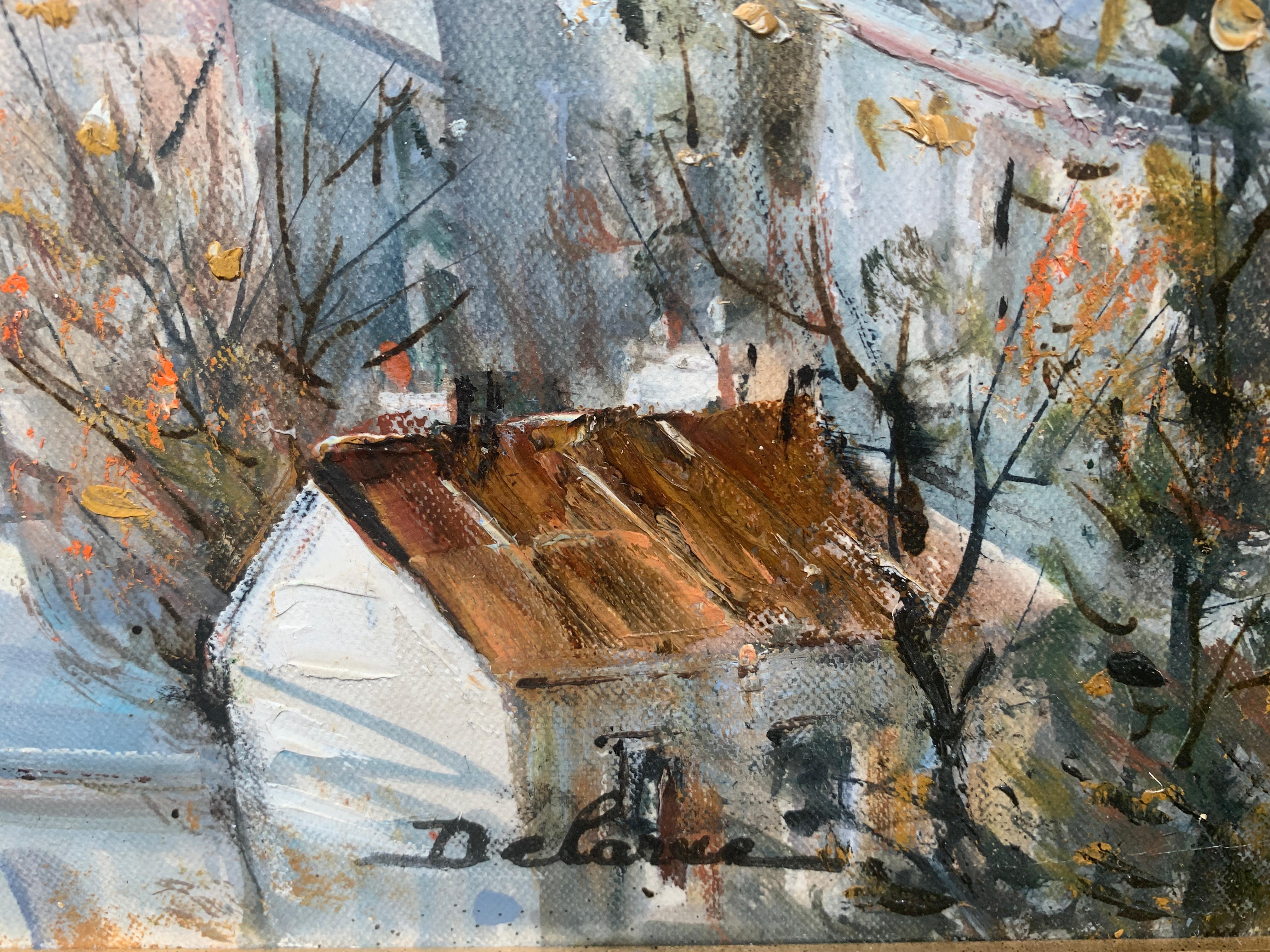 « Île St. Louis Paris », Lucien Delarue, impressionniste, Paris, 18x22, huile en vente 2