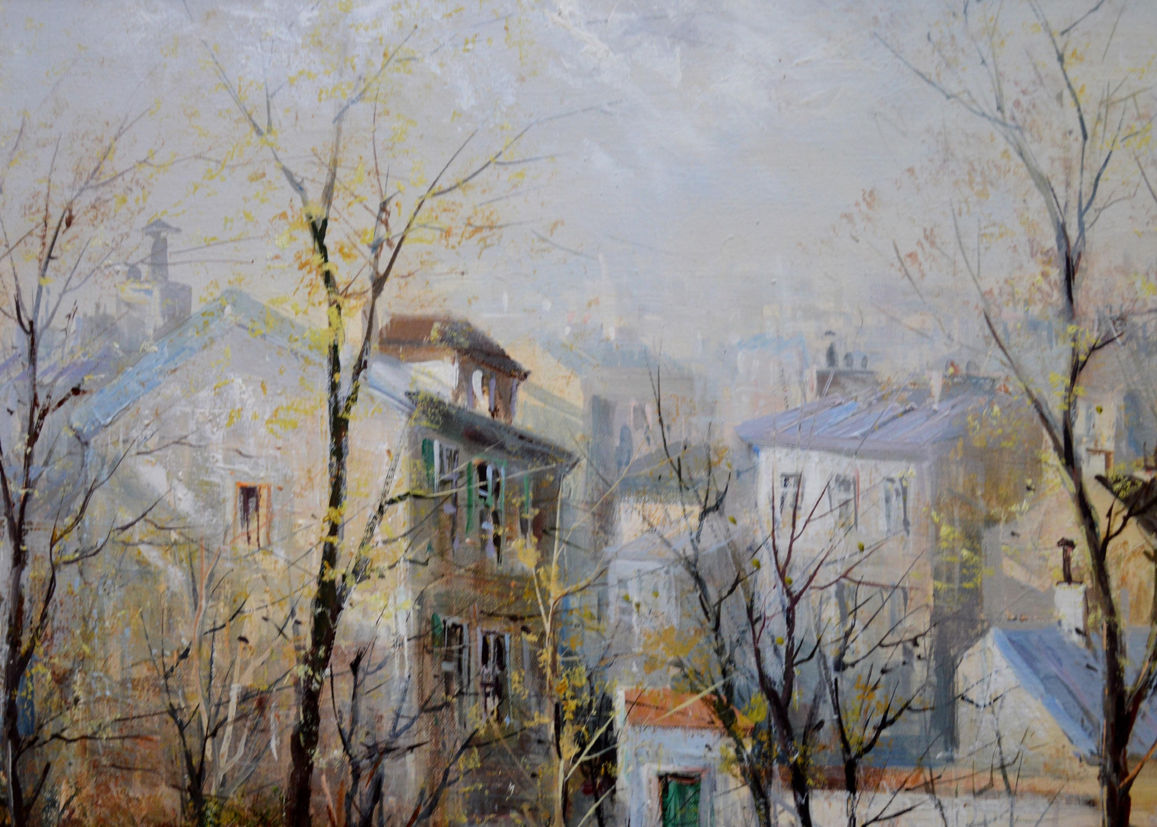 Jardin de Montmartre - French Post Impressionist Landscape Old Montmartre Paris - Post-Impressionist Painting by Lucien Delarue