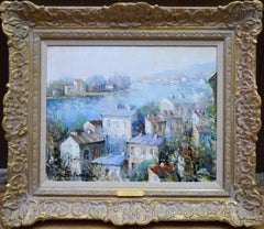 La Seine a Herblay - French Post Impressionist Oil Painting Paris Landscape
