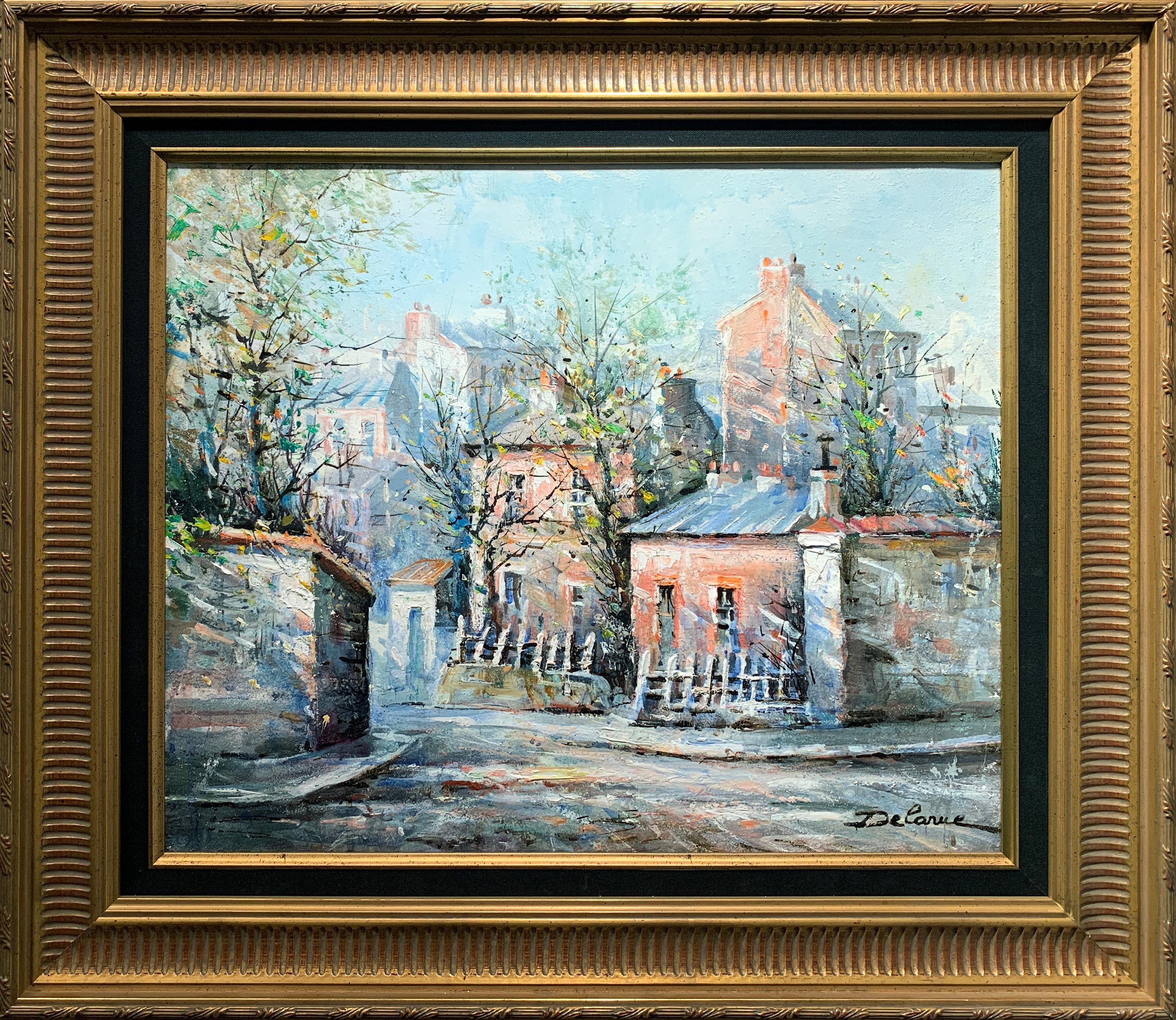 « Le Lapin Agile Montmartre », Lucien Delarue, Impressionniste, Paris, 18x22, Huile en vente 1