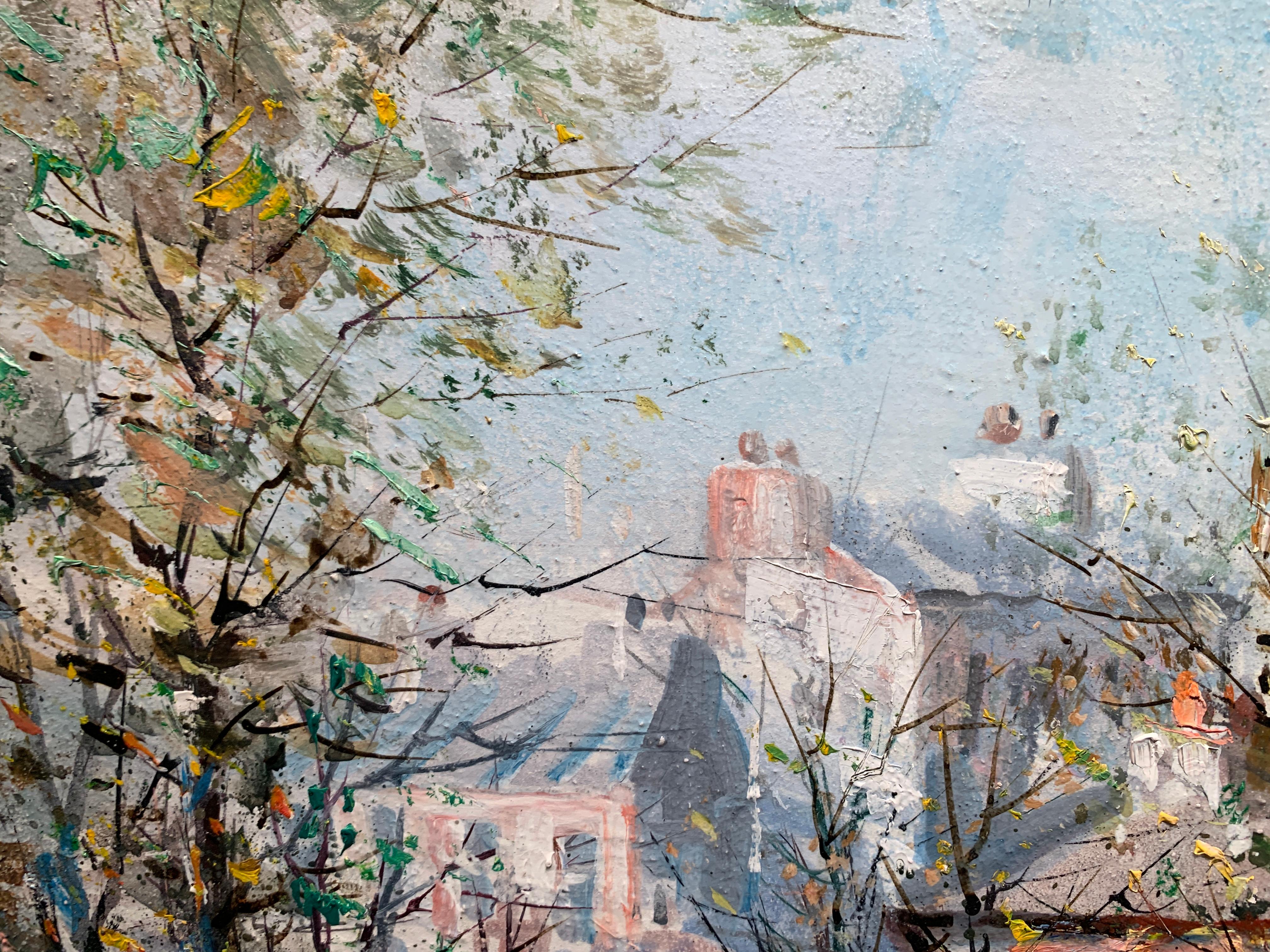 « Le Lapin Agile Montmartre », Lucien Delarue, Impressionniste, Paris, 18x22, Huile en vente 5