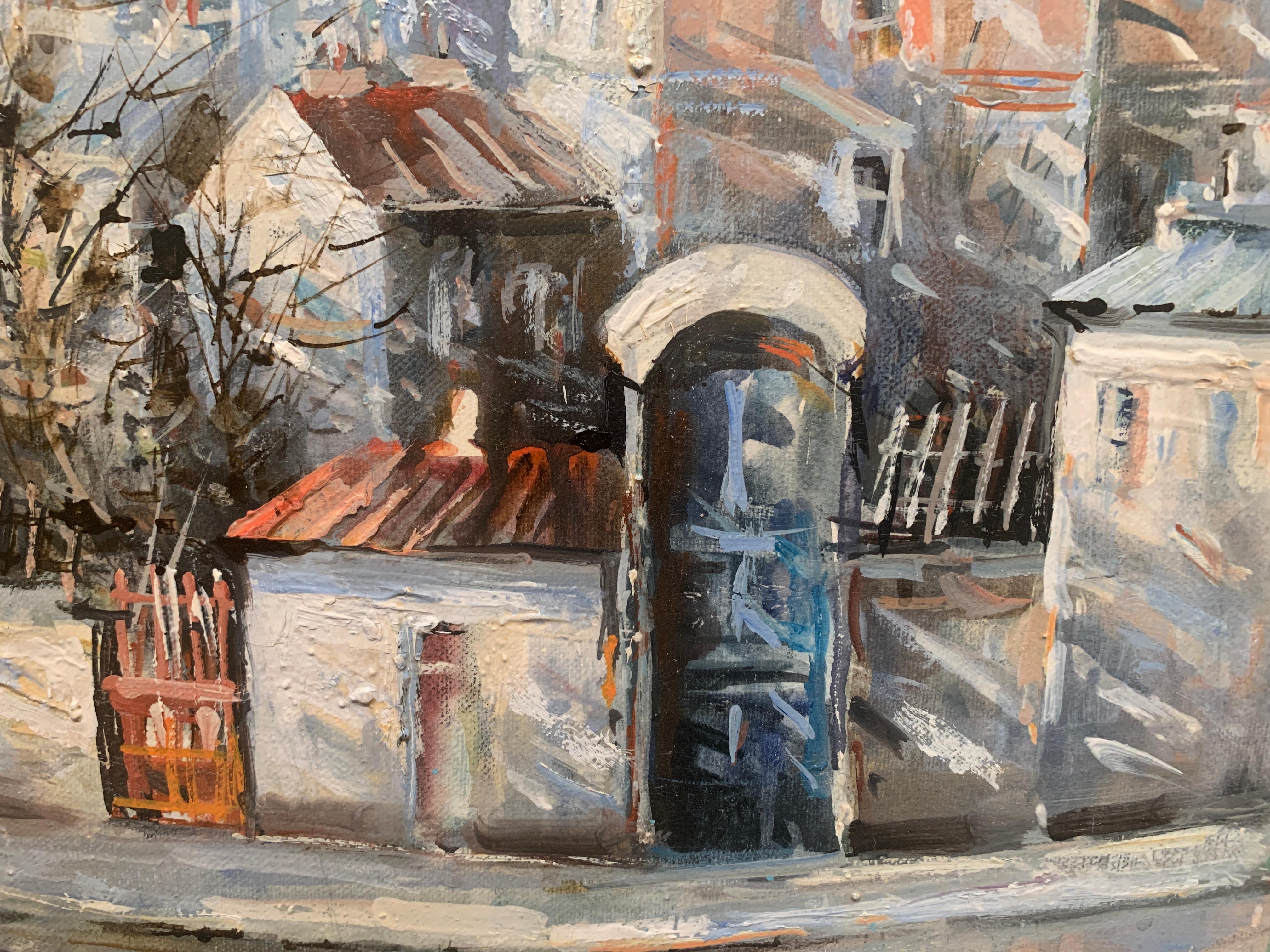 « Le Moulin de la Galette », Lucien Delarue, impressionniste, Paris, 18x22, huile en vente 4