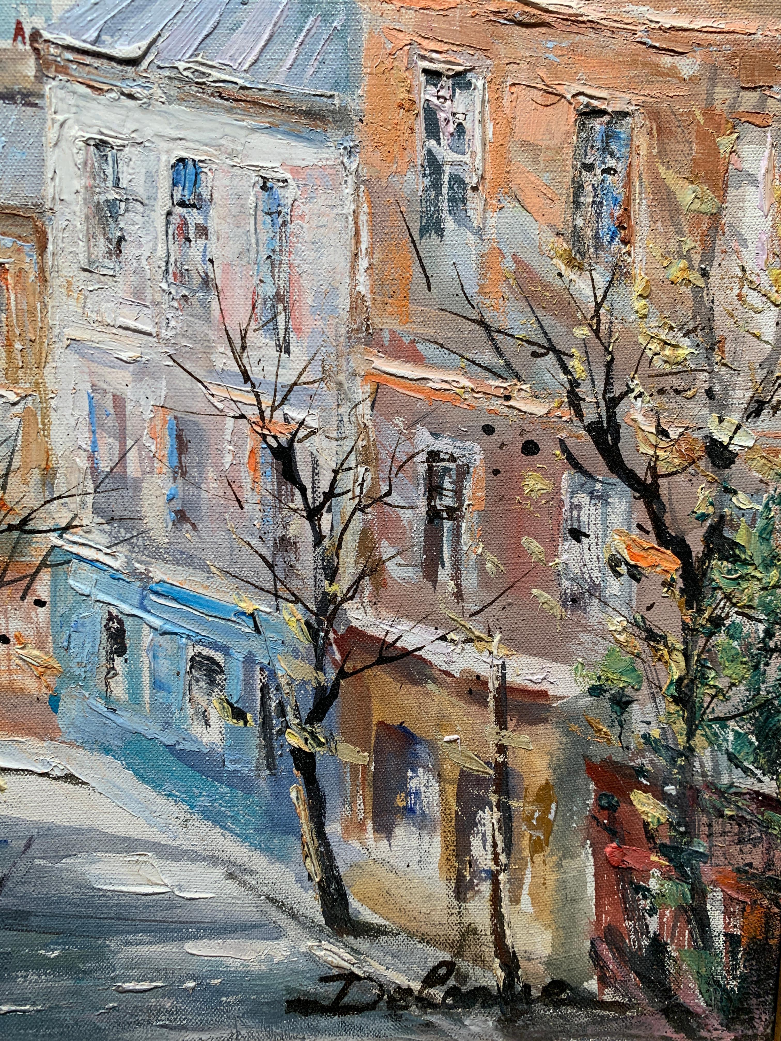 « Les Troits de Montmartre », Lucien Delarue, Impressionniste, Paris, 22 x 18, Huile en vente 2