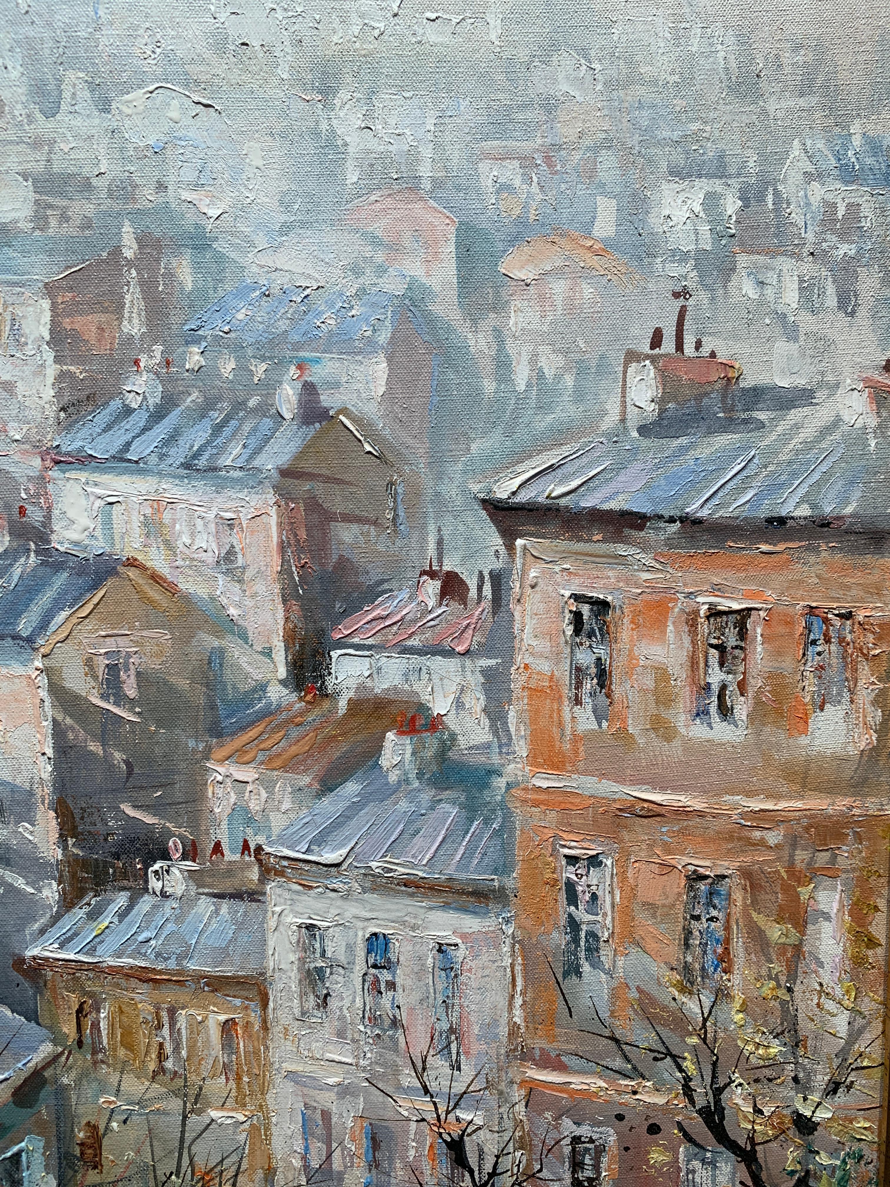 « Les Troits de Montmartre », Lucien Delarue, Impressionniste, Paris, 22 x 18, Huile en vente 3