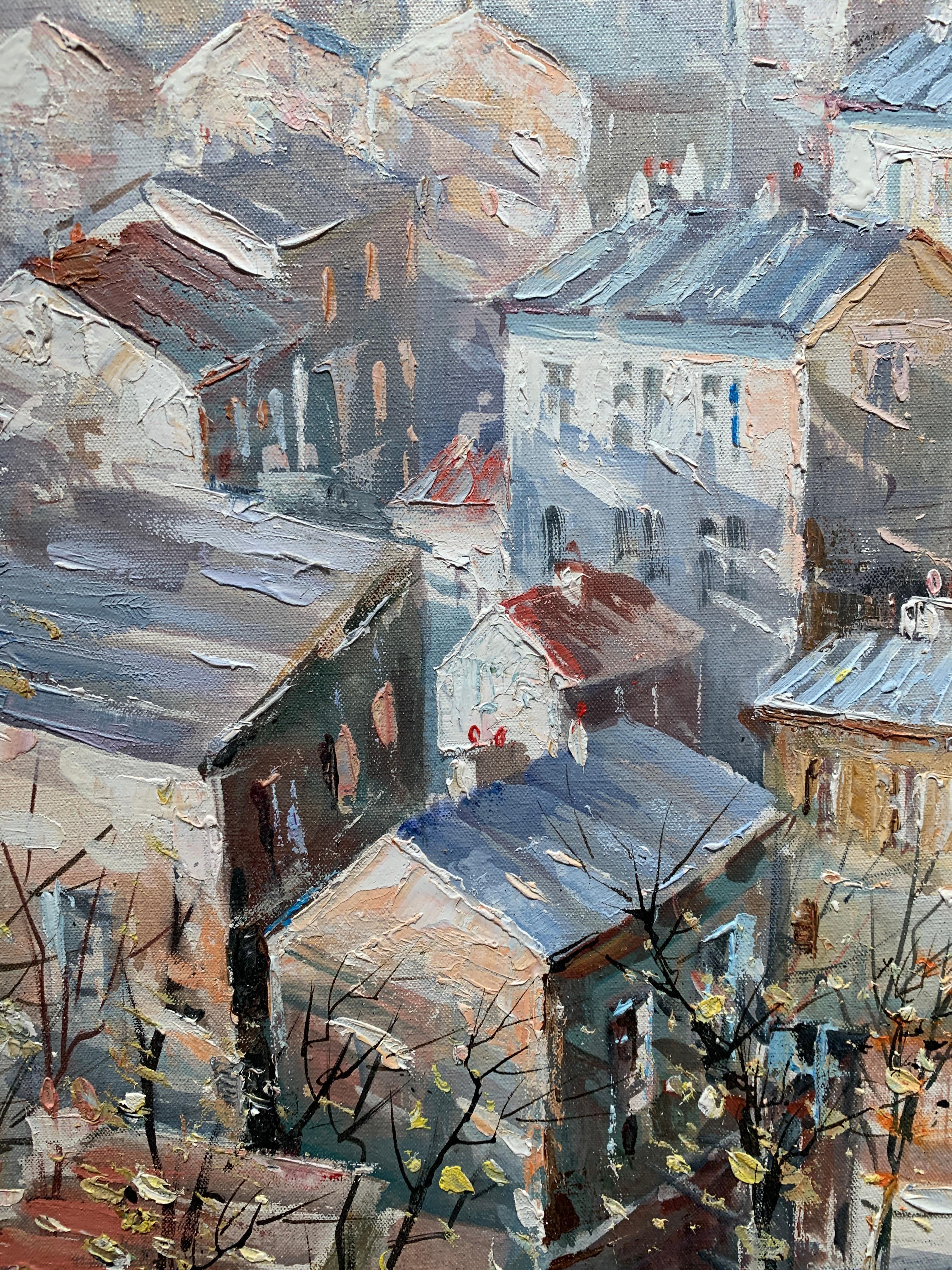 « Les Troits de Montmartre », Lucien Delarue, Impressionniste, Paris, 22 x 18, Huile en vente 4