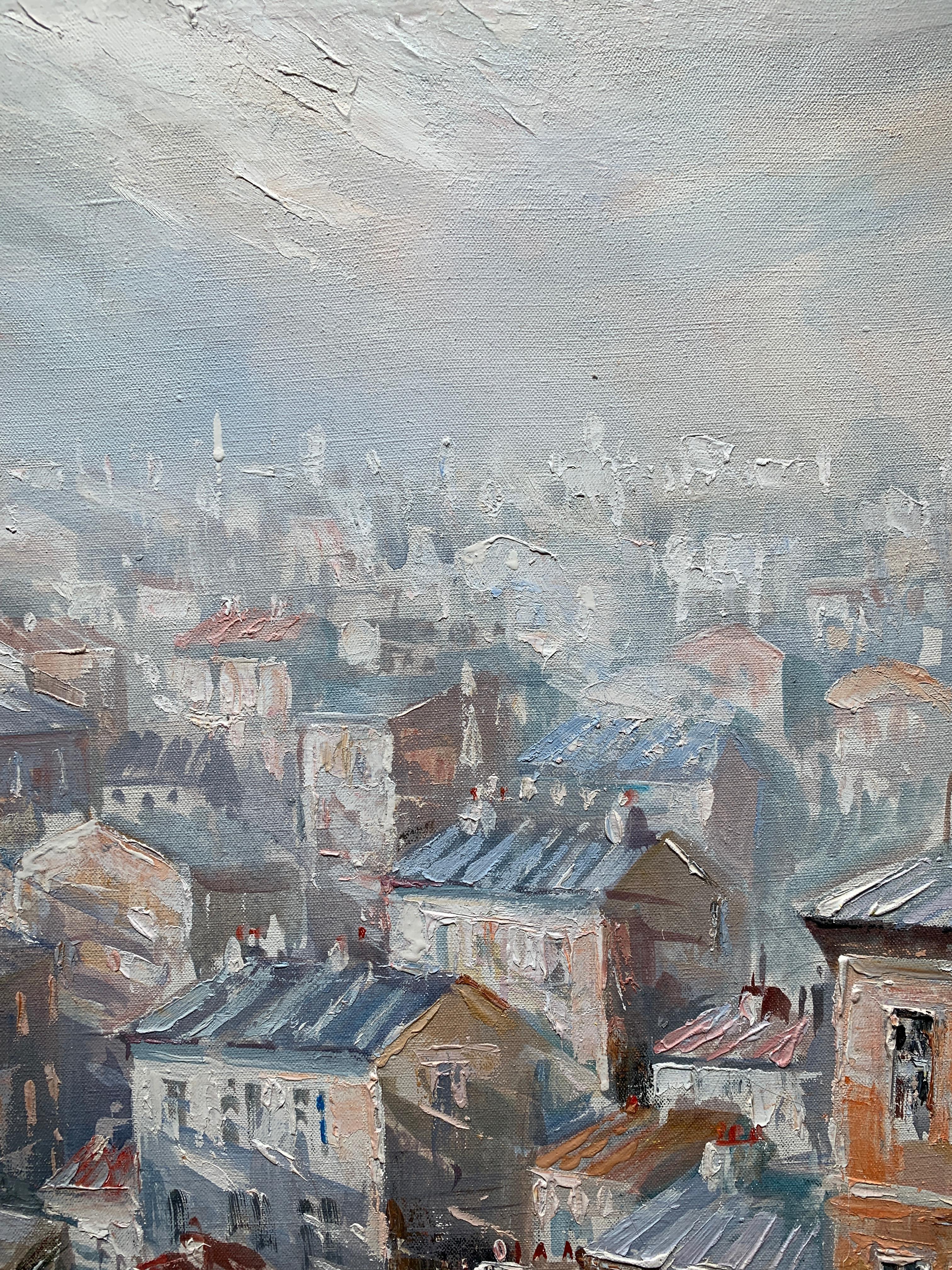« Les Troits de Montmartre », Lucien Delarue, Impressionniste, Paris, 22 x 18, Huile en vente 5