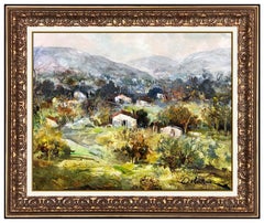 Luicen DeLarue Original Painting Oil On Canvas France Landscape Signed Artwork