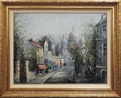 "Rue de 1 Abreuvoir Montmartre", Lucien Delarue, Impressionist, 28x36, Oil