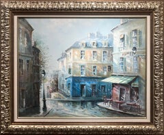 „Rue de Saules, Monmartre“, Lucien Delarue, Impressionist, Paris, 24x29 Zoll, Öl