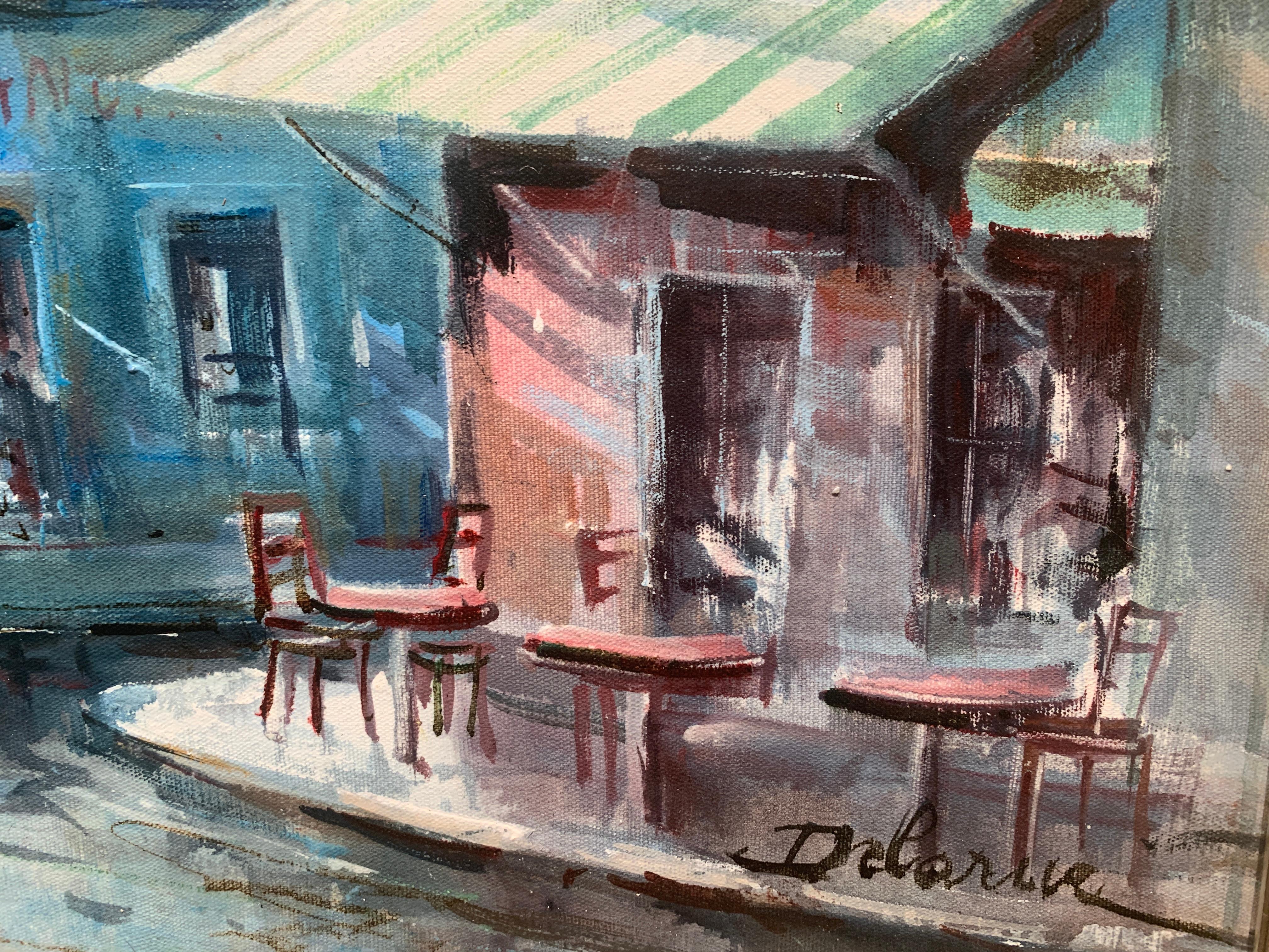 « Rue de Saules, Monmartre », Lucien Delarue, impressionniste, Paris, 24x29 pouces, huile en vente 1