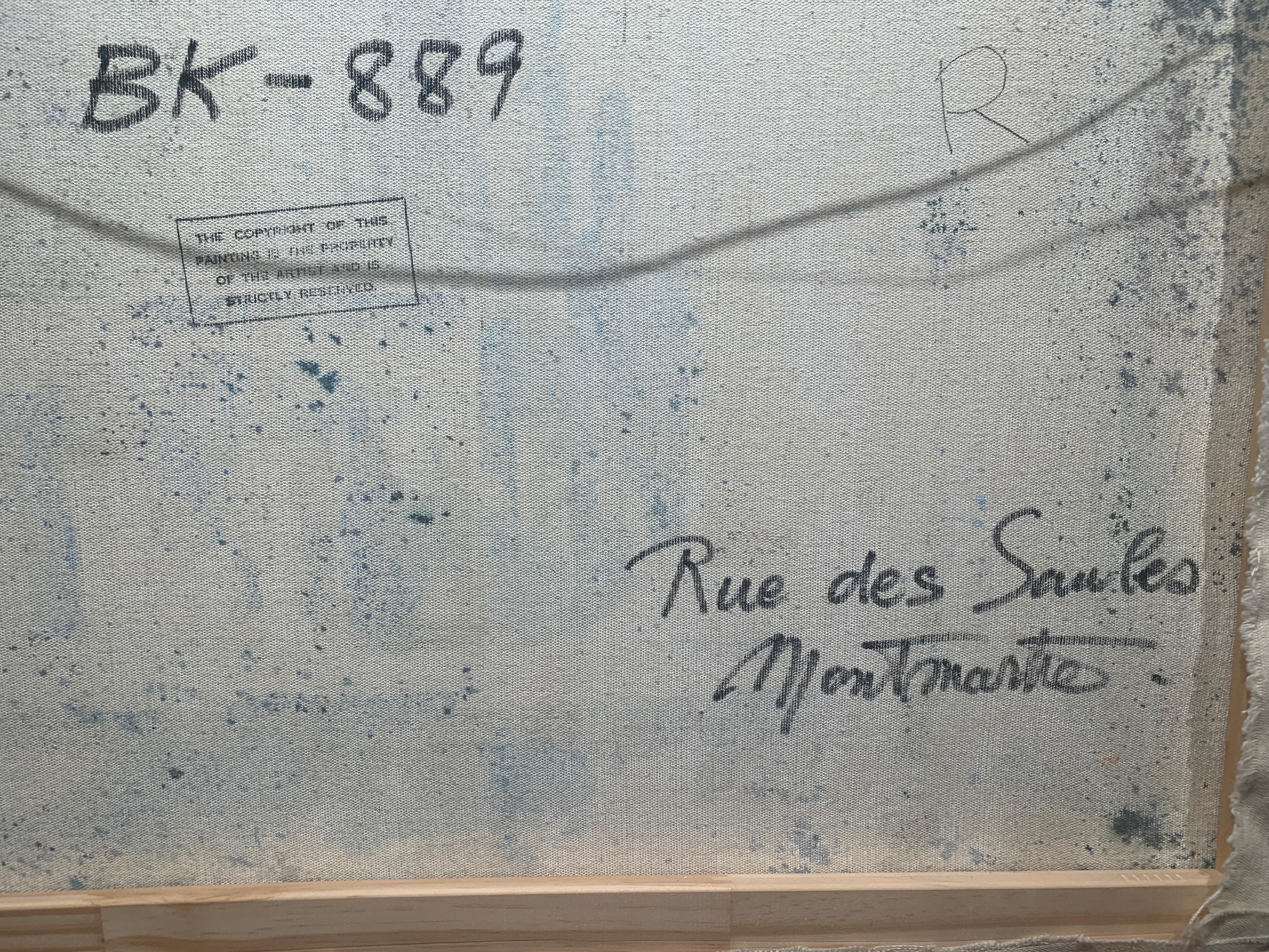 « Rue de Saules, Monmartre », Lucien Delarue, impressionniste, Paris, 24x29 pouces, huile en vente 5