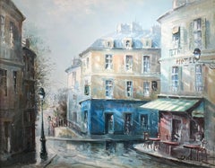 « Rue de Saules, Monmartre », Lucien Delarue, impressionniste, Paris, 24x29 pouces, huile