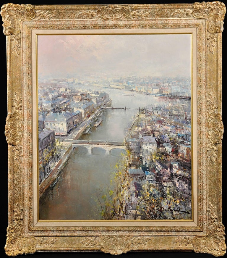Lucien Delarue The River Seine Paris Cityscape Landscape