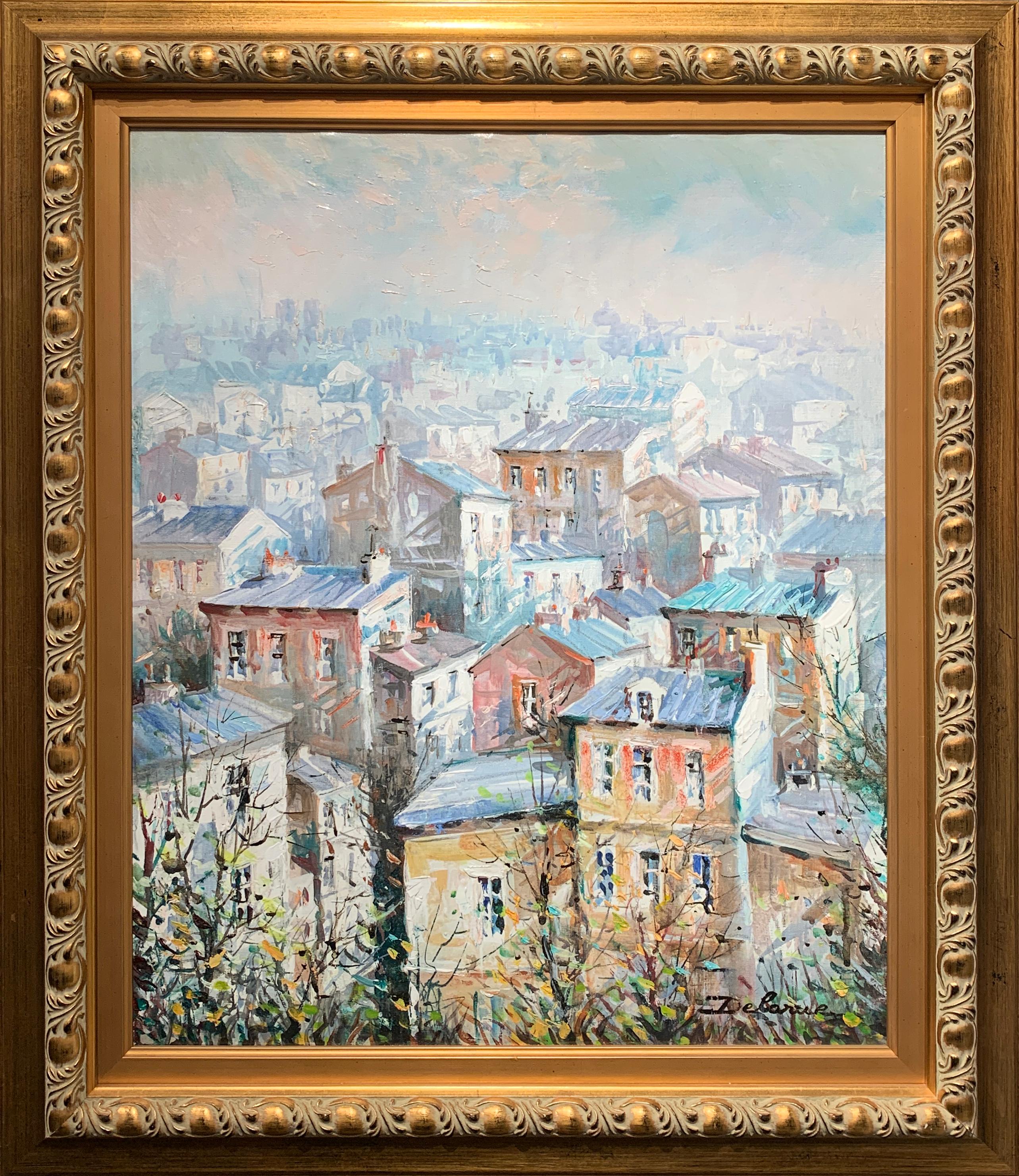 « Vue Sur Montmartre », Lucien Delarue, impressionniste, Paris, 22 x 18, huile originale en vente 1