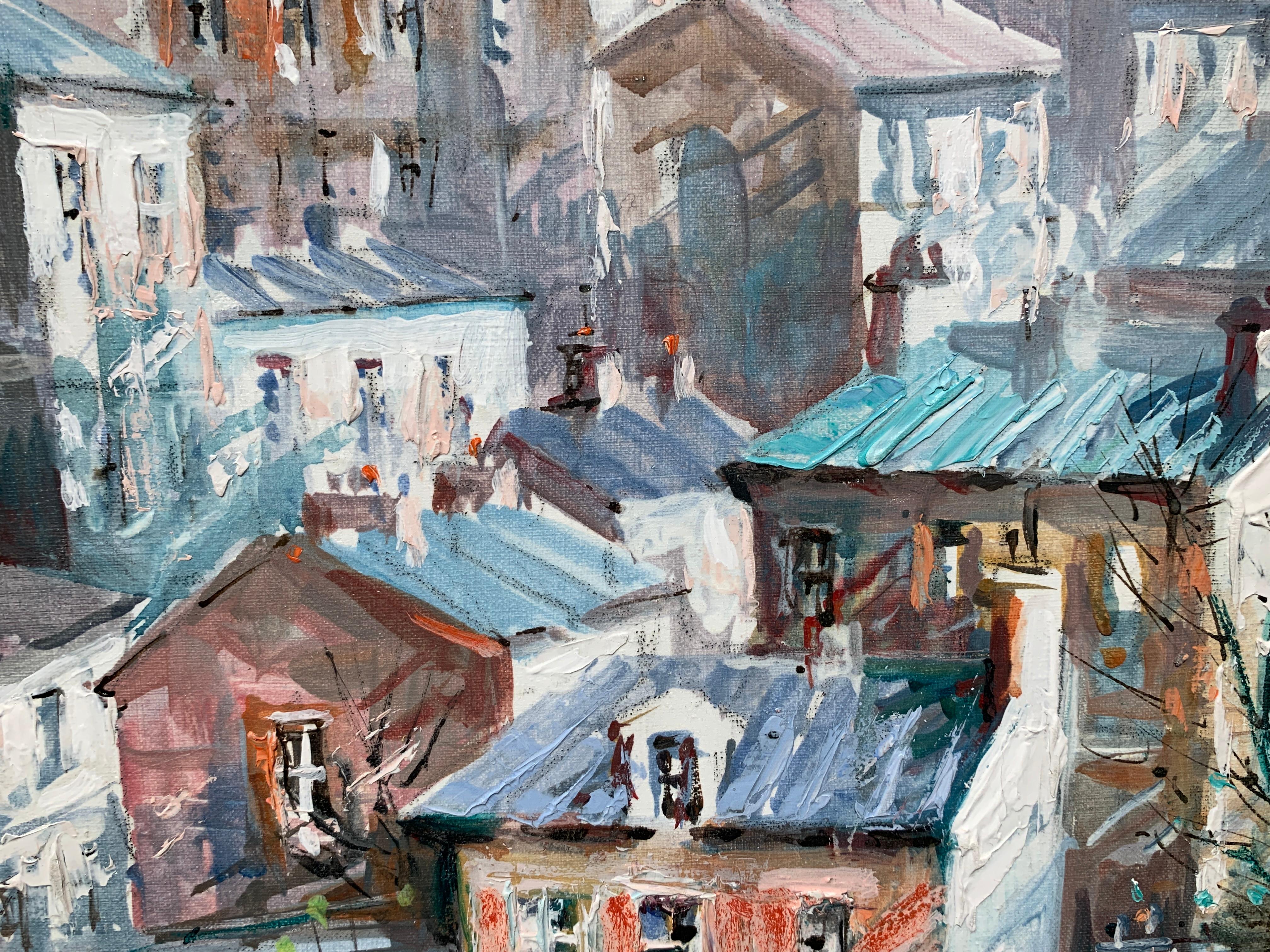 « Vue Sur Montmartre », Lucien Delarue, impressionniste, Paris, 22 x 18, huile originale en vente 3