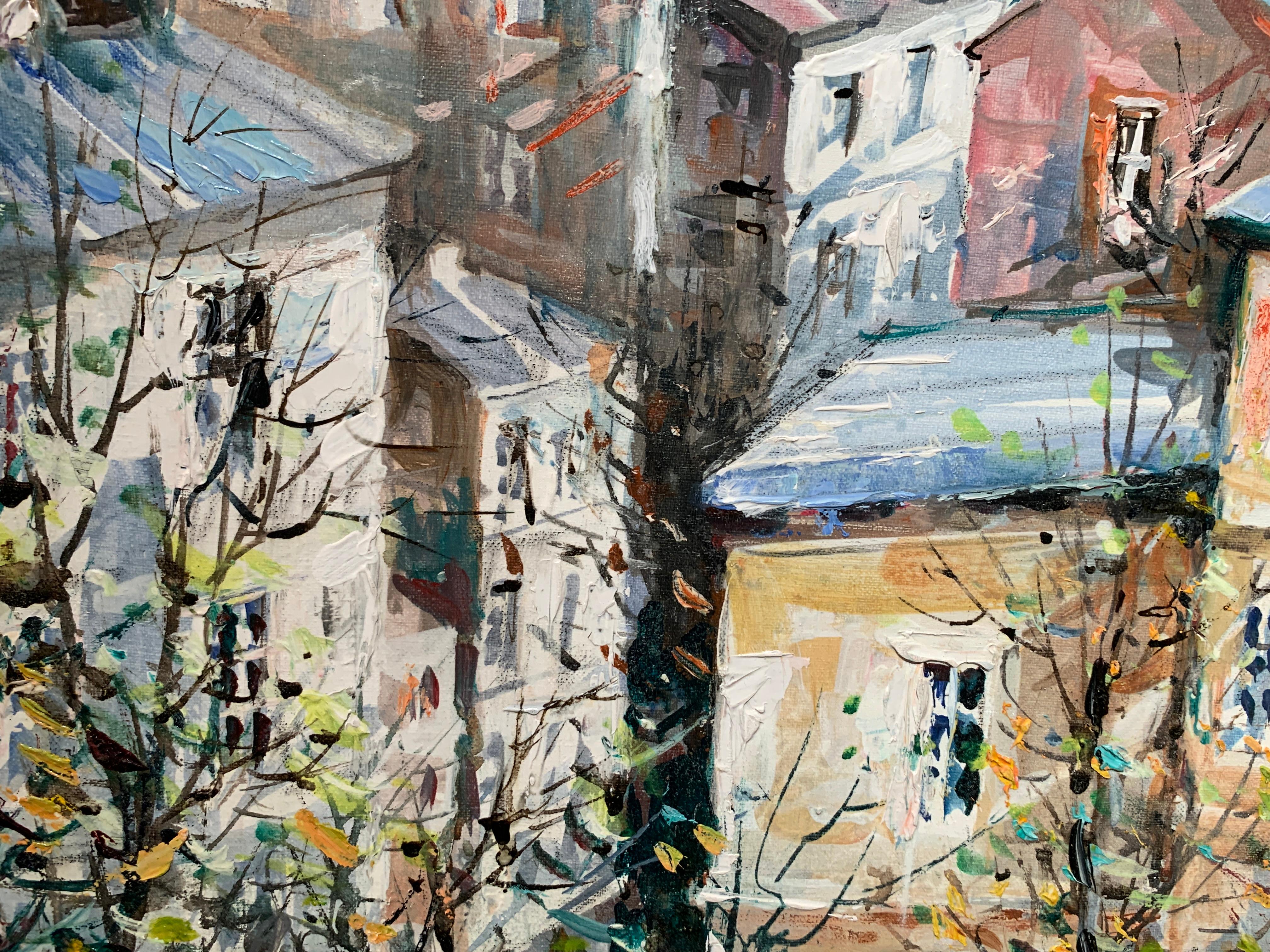 « Vue Sur Montmartre », Lucien Delarue, impressionniste, Paris, 22 x 18, huile originale en vente 4