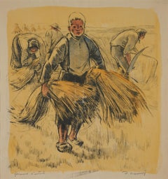 Lucien Desmaré '1905-1961', Young Boy on the Field, Signed and Framed