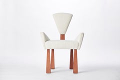 Lucien Dining Chair, Ivory Bouclé & Wood by Christian Siriano