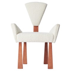 Lucien Dining Chair, Ivory Bouclé & Wood by Christian Siriano