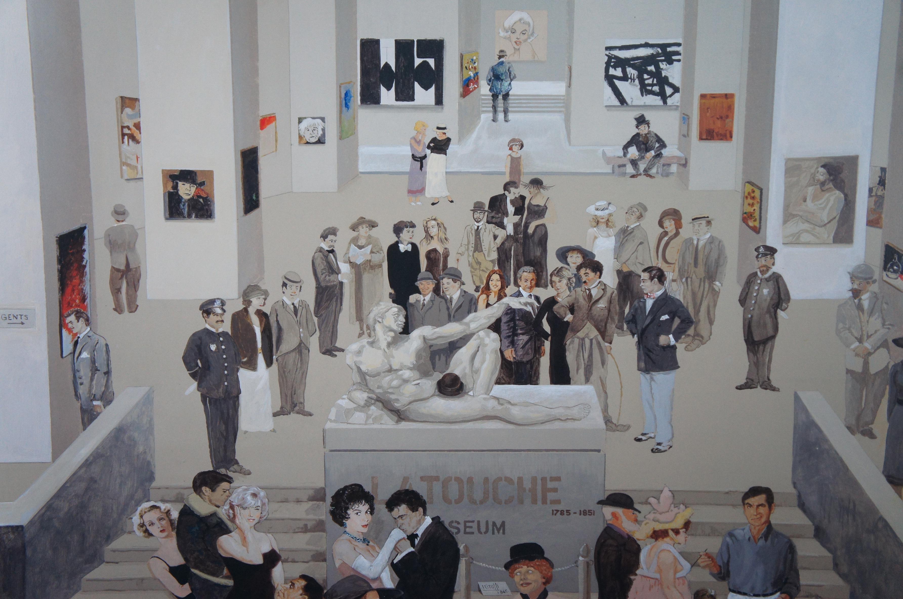 20th Century Lucien Feitussi French Museum Giclee the Inauguration of Citizen La Touche For Sale