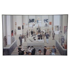 Retro Lucien Feitussi French Museum Giclee the Inauguration of Citizen La Touche