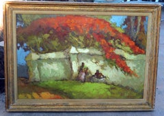 Lucien Frits Ohl Indonesian and Dutch Artist - Oil Painting “Flambuoyant Tree”