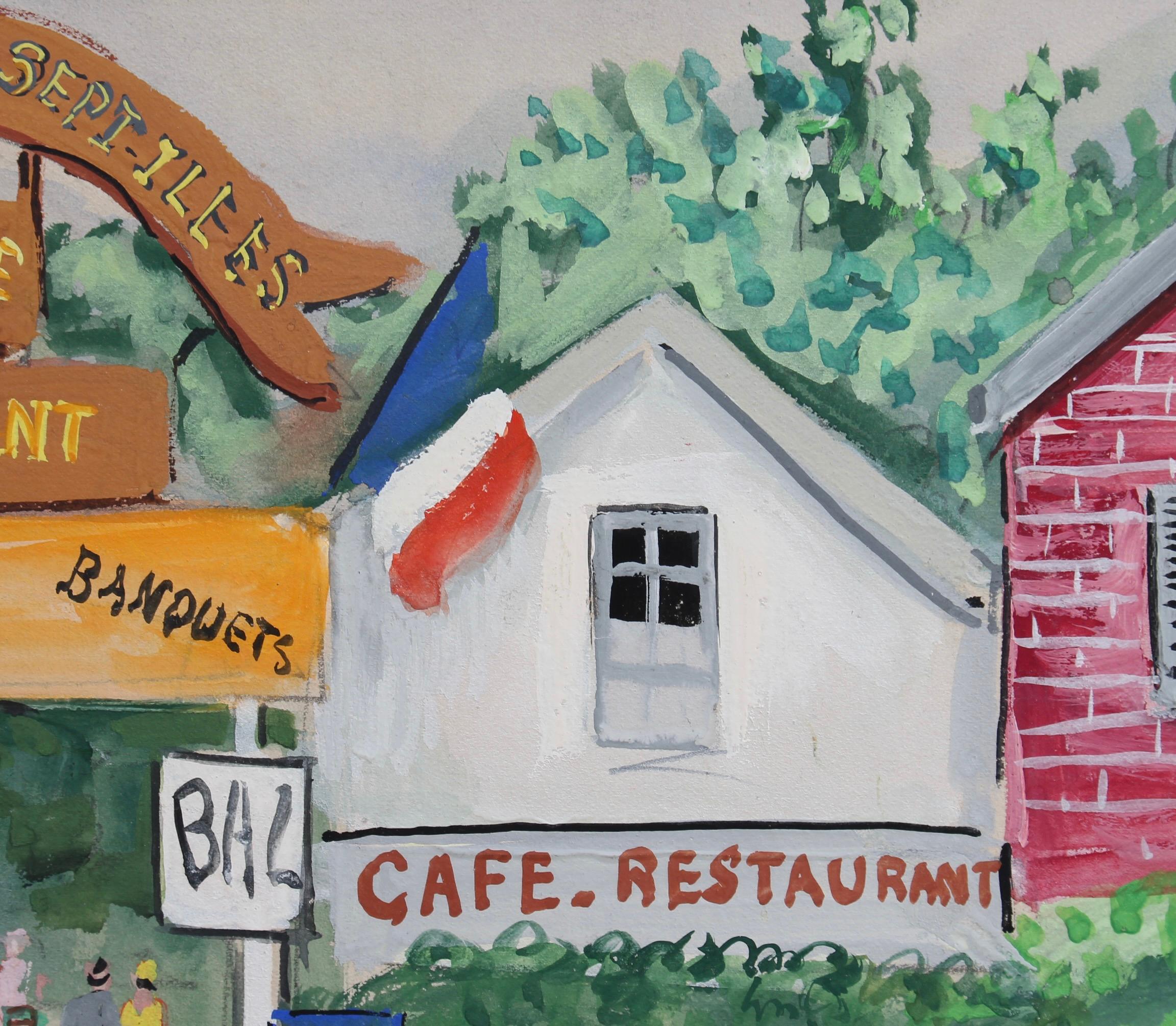 Emile's Tavern - Expressionist Painting by Lucien Génin