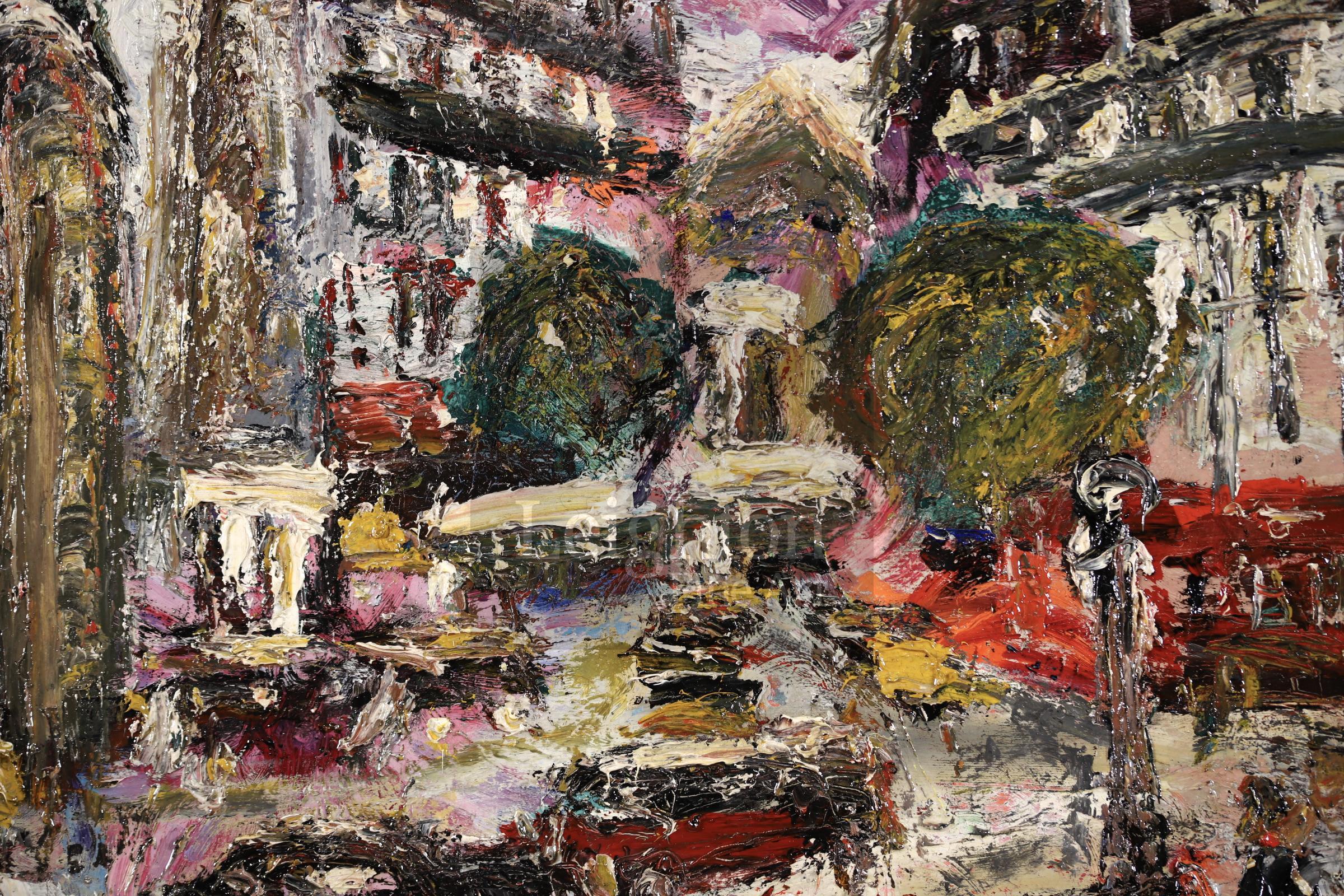 La Porte Saint Denis, Paris - Paysage urbain post-impressionniste, huile de Lucien Genin en vente 7