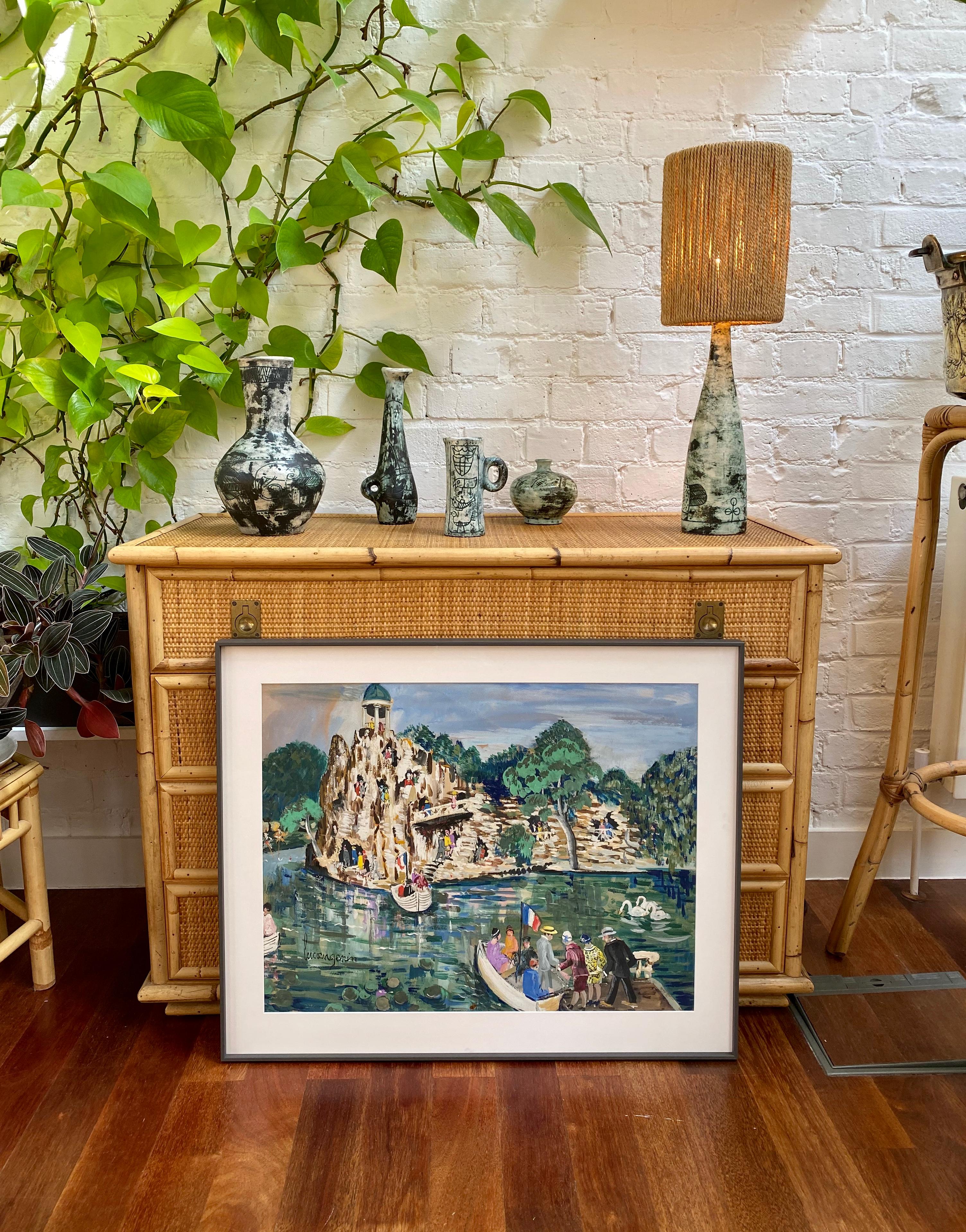 Parque de Buttes-Chaumont, París - Painting de Lucien Génin