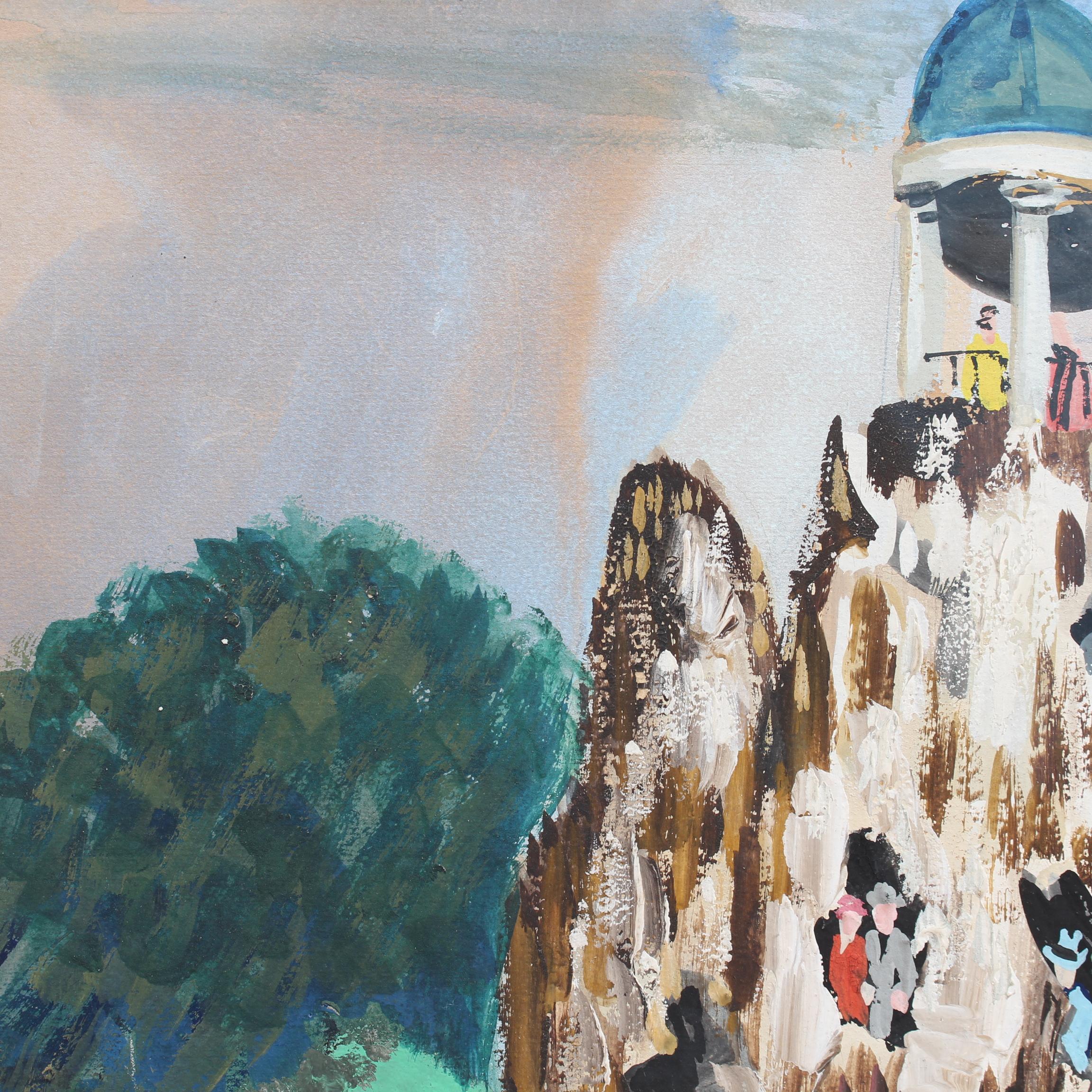 Parc des Buttes-Chaumont, Paris - Post-Impressionist Painting by Lucien Génin