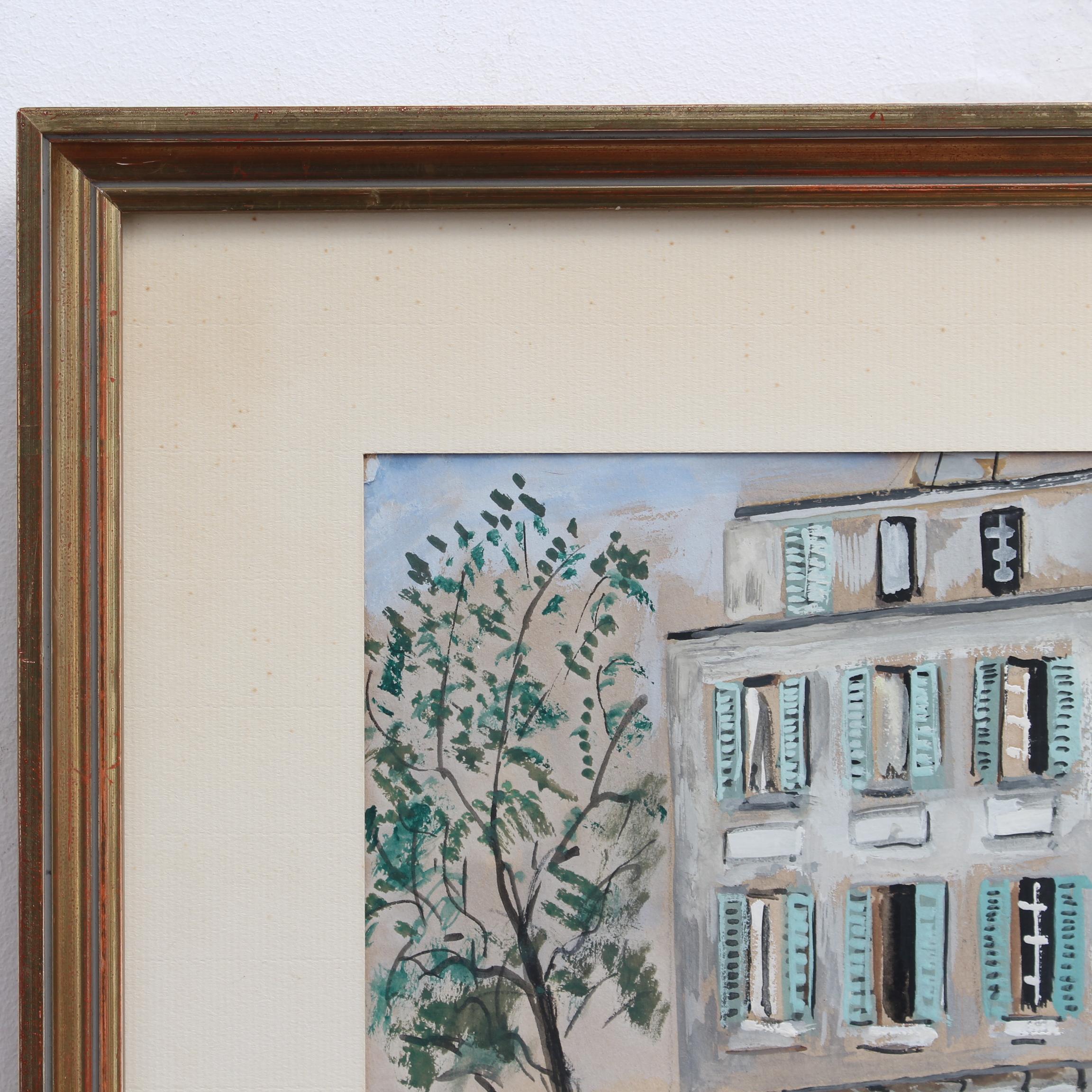 Restaurant du Coucou Montmartre Paris - Gray Figurative Painting by Lucien Génin