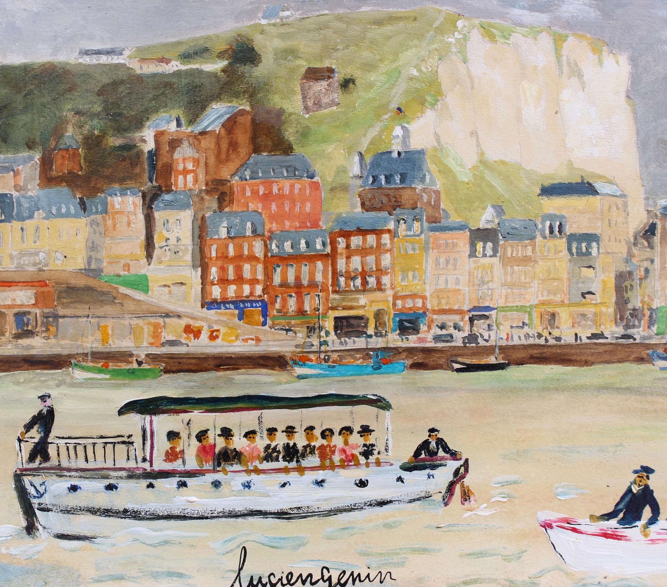 'The Seaside Resort of Dieppe' Vintage Oil Painting For Sale 10