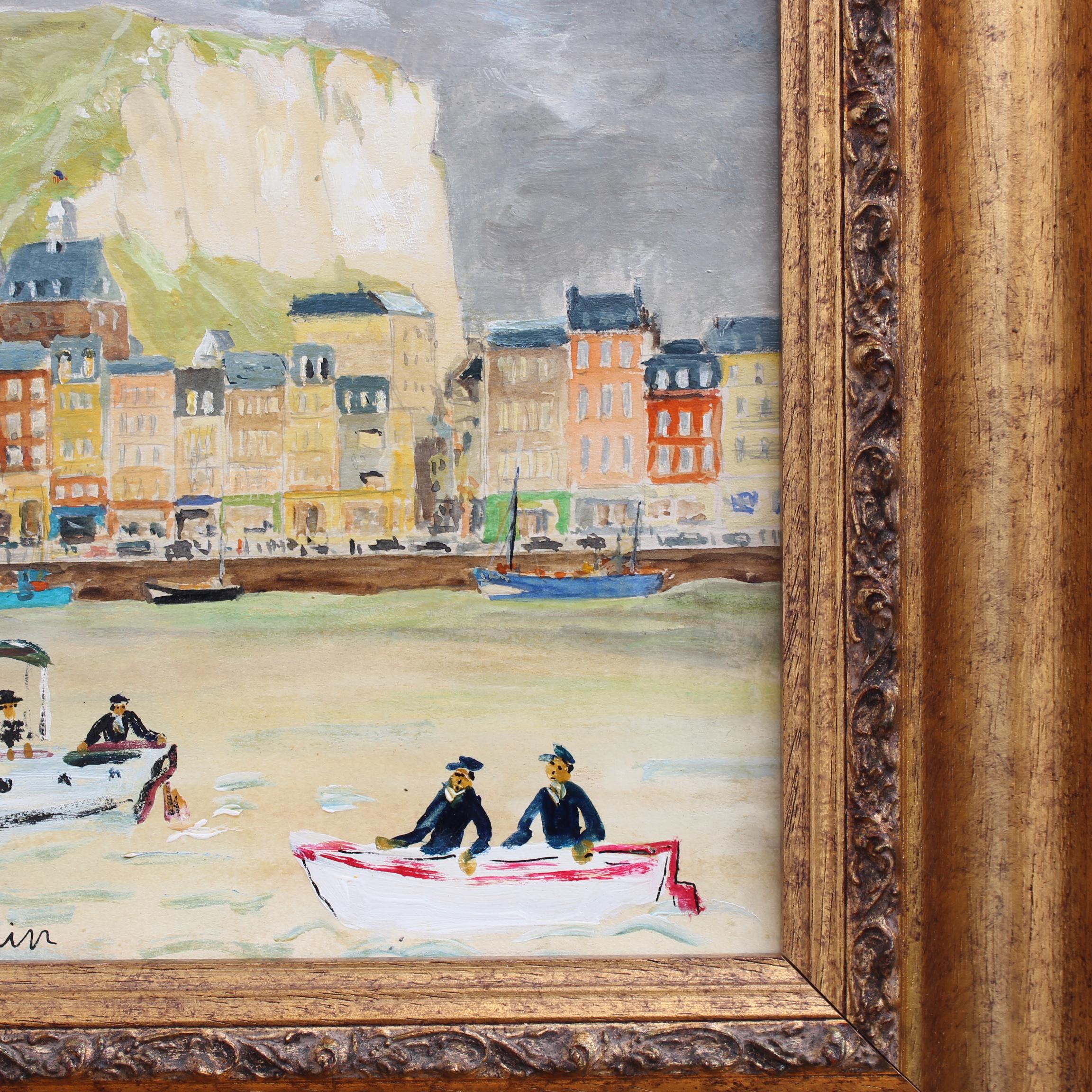 'The Seaside Resort of Dieppe' Vintage Oil Painting For Sale 10